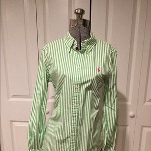 Polo Button Down 100% Cotton Blouse Sz 12